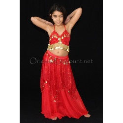 Ensemble enfant de danse orientale rouge