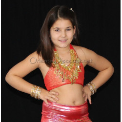 Brassière enfant de danse orientale rouge