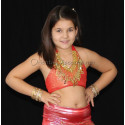 Brassière enfant de danse orientale rouge
