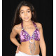 Soutien gorge satin enfant de danse orientale violet