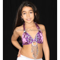 Soutien gorge satin enfant de danse orientale violet