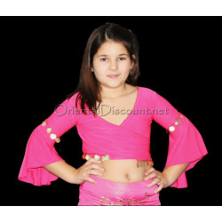 Top de danse orientale enfant 8/12 ans fuschia