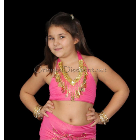 Brassière enfant de danse orientale fuschia