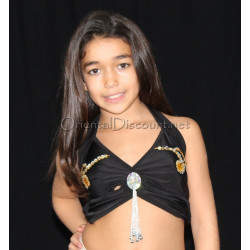 Top de danse orientale enfant noir