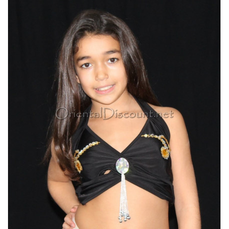 Top de danse orientale enfant noir