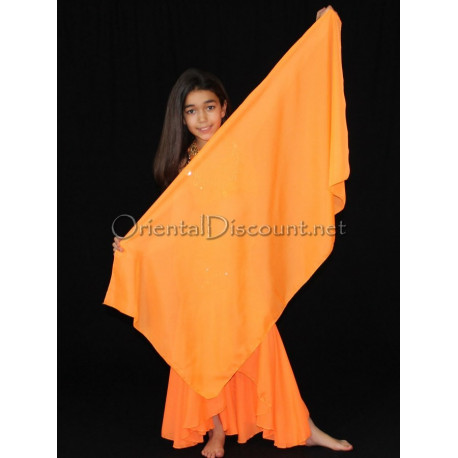 Voile enfant de danse orientale orange