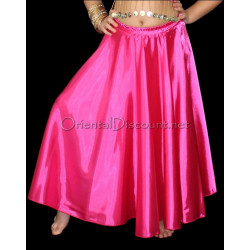Jupe satin enfant de danse orientale fushia