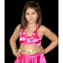 Top satiné de danse orientale enfant rose