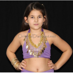 Brassière enfant de danse orientale violet