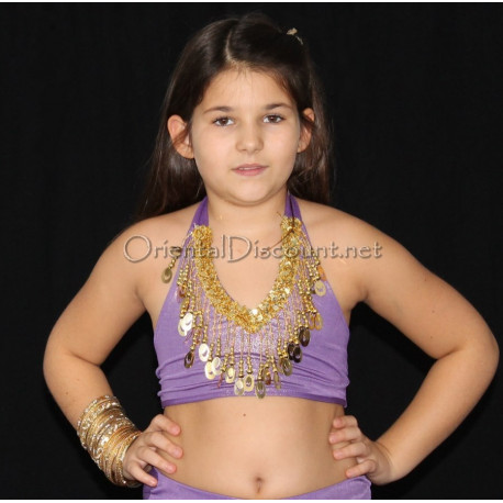 Brassière enfant de danse orientale violet