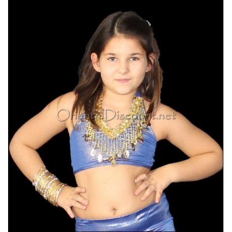 Brassière enfant de danse orientale bleu roy