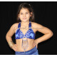 Soutien gorge satin enfant de danse orientale bleu roy