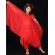 Voile enfant de danse orientale rouge