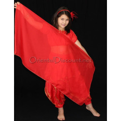 Voile enfant de danse orientale rouge