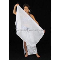 Voile enfant de danse orientale blanc