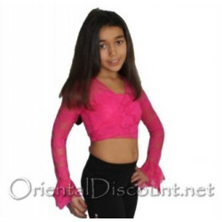 Top dentelle de danse orientale enfant fuschia