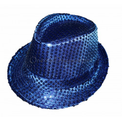 Chapeau paillette bleu roy