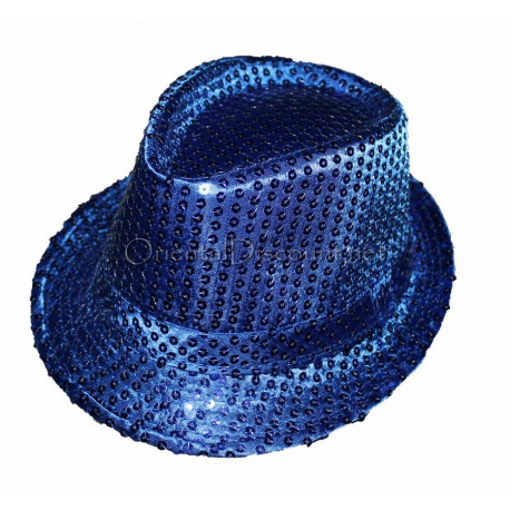 Chapeau paillette bleu roy