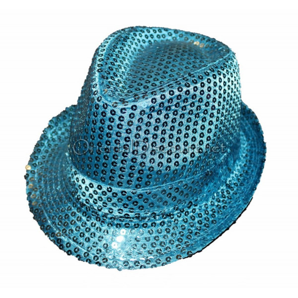 Chapeau paillette turquoise