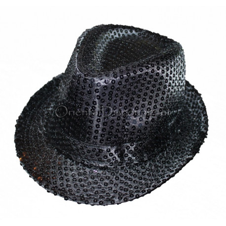 Chapeau paillette noir