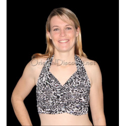 Bustier de danse orientale dos nu léopard