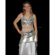 Bustier de danse orientale dos nu argenté