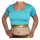 Choli turquoise et doré
