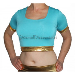 Choli turquoise et doré