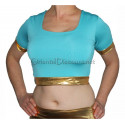 Choli turquoise et doré