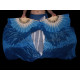 Paire d'éventails non ourlés de danse orientale bleu