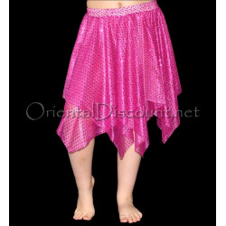 Jupe de danse orientale enfant pailletée fuschia 