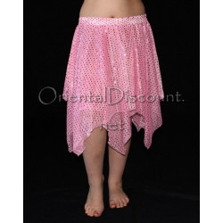 Jupe de danse orientale enfant pailletée rose clair
