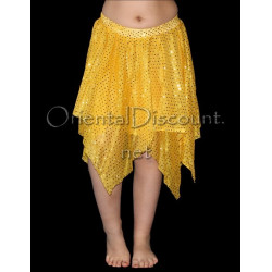 Jupe de danse orientale enfant pailletée jaune