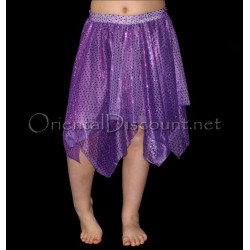 Jupe de danse orientale enfant pailletée violet