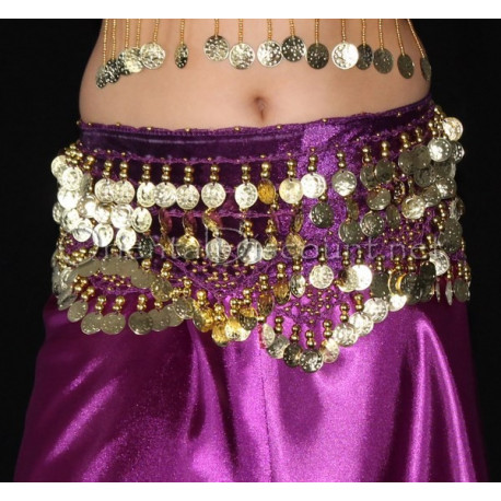 Ceinture de danse orientale enfant violet