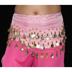 Ceinture de danse orientale enfant rose
