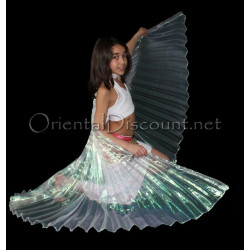 Ailes d'isis de danse orientale enfant blanc irisé