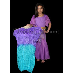 Petit eventail de danse orientale violet bleu