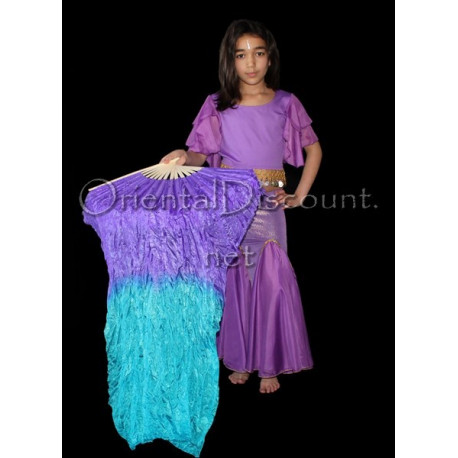 Petit eventail de danse orientale violet bleu