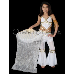 Petit eventail de danse orientale blanc