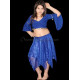 Jupe de danse orientale enfant pailletée bleu roy
