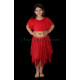 Haut enfant de danse orientale rouge