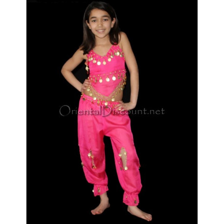 Ensemble enfant top sarouel fushia