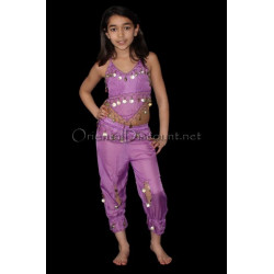 Ensemble enfant top sarouel violet