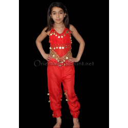 Ensemble enfant top sarouel rouge