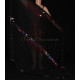 Melaya de danse orientale noir multicolore detail sur fond noir