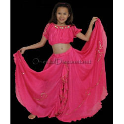 Costume de danse orientale enfant fuschia