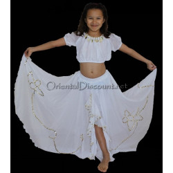 Costume de danse orientale enfant blanc
