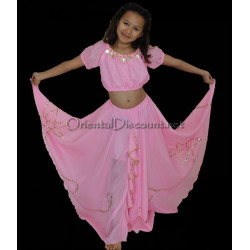 Costume de danse orientale enfant rose clair