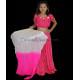 Petit eventail de danse orientale rose blanc